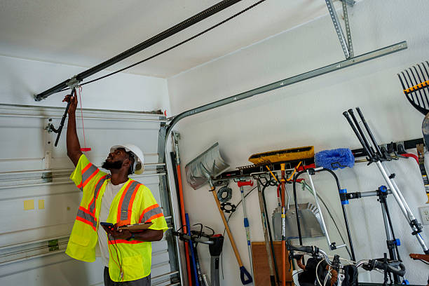 Professional Garage Door Panel Replacement technician working in Monahans, TX